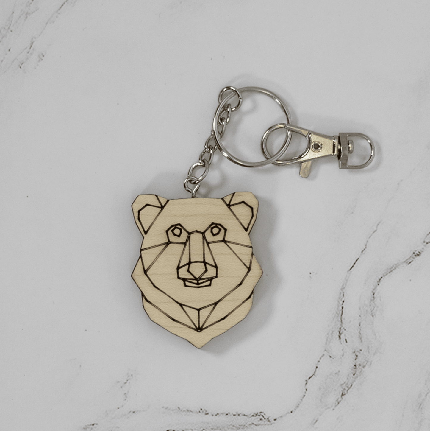 Geometric Bear Wood Keychain - PRW Made - Keychains