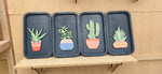4 Panel Succulent Wall Art - full set of four wood panels