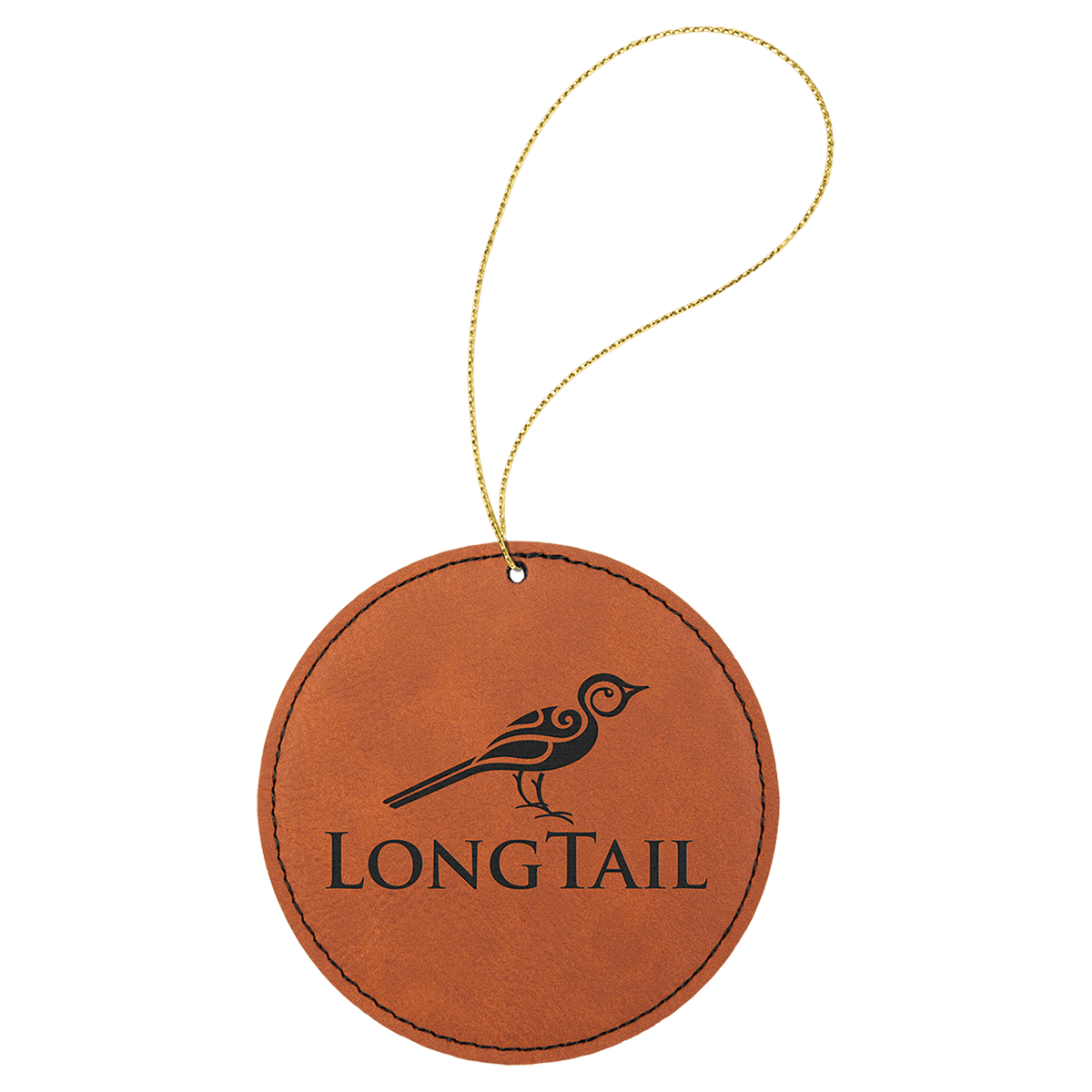 Laserable Leatherette Round Ornament with String