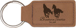 2 3/4" x 1 1/4" Dark Brown Laserable Leatherette Rectangle Keychain