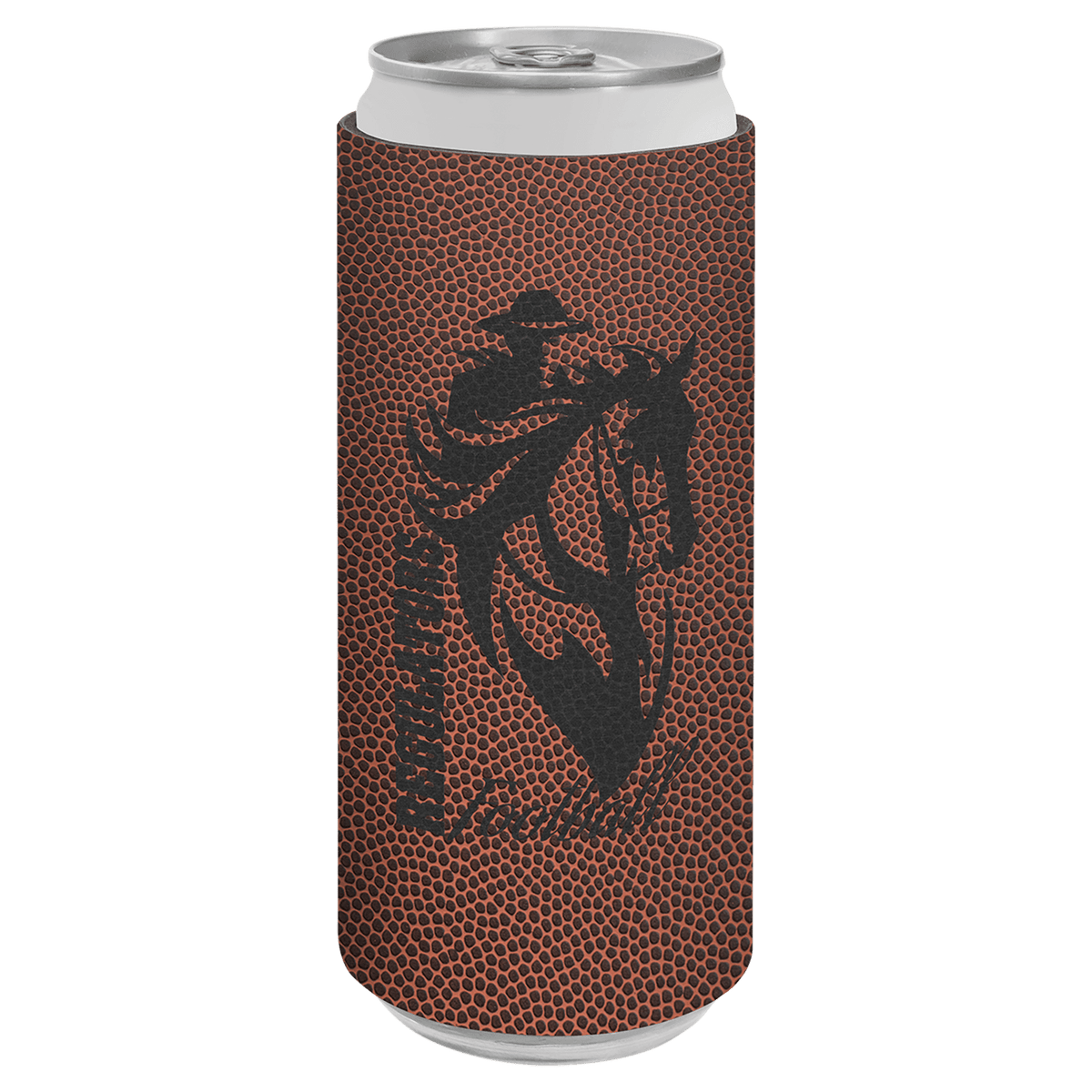 Football Laserable Leatherette Slim Beverage Holder