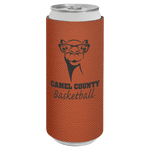 Basketball Laserable Leatherette Slim Beverage Holder