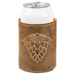 3 3/4" Rustic/Gold Laserable Leatherette Beverage Holder
