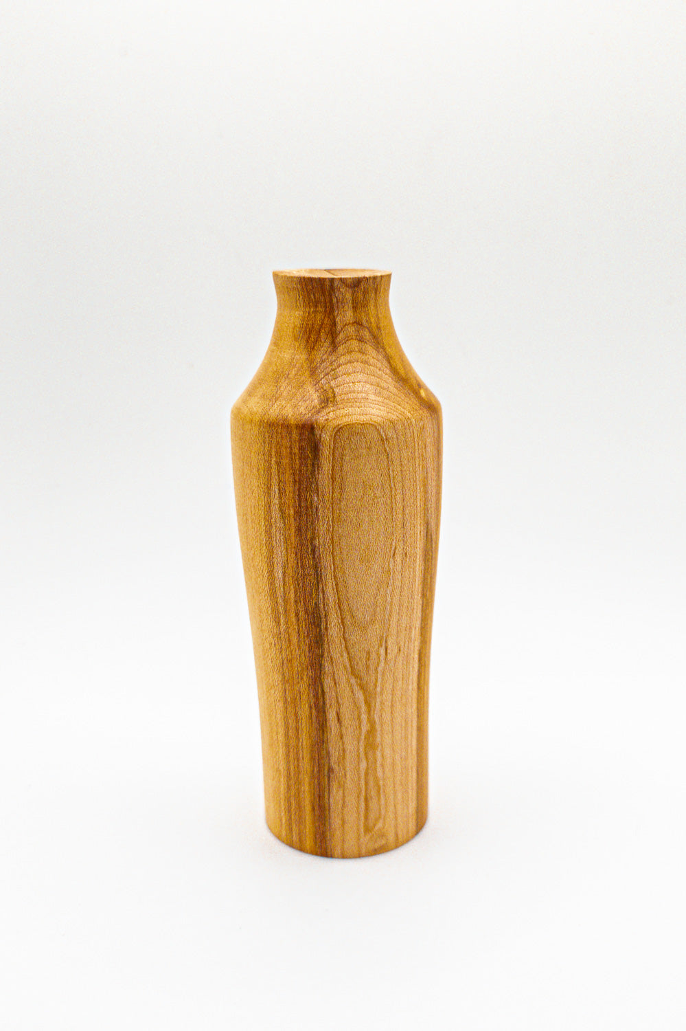 Wooden vase with a natural finish