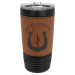 Polar Camel 20 oz. Black with Rawhide Leatherette Tumbler with Slider Lid