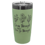 Polar Camel 20 oz. Summer Sage/Ghost Black ION-Plated Ringneck Tumbler with Slider Lid