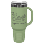 Polar Camel 40 oz. Summer Sage/Ghost Black Travel Mug with Handle & Straw