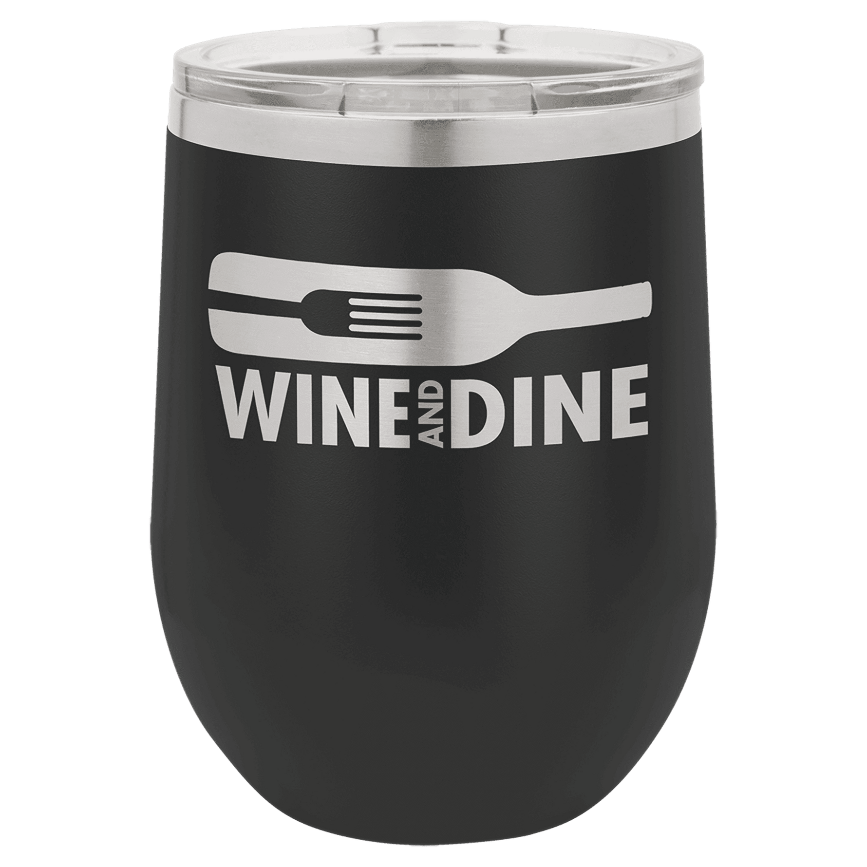 Polar Camel 12 oz. Black Stemless Wine Tumbler with Standard Lid