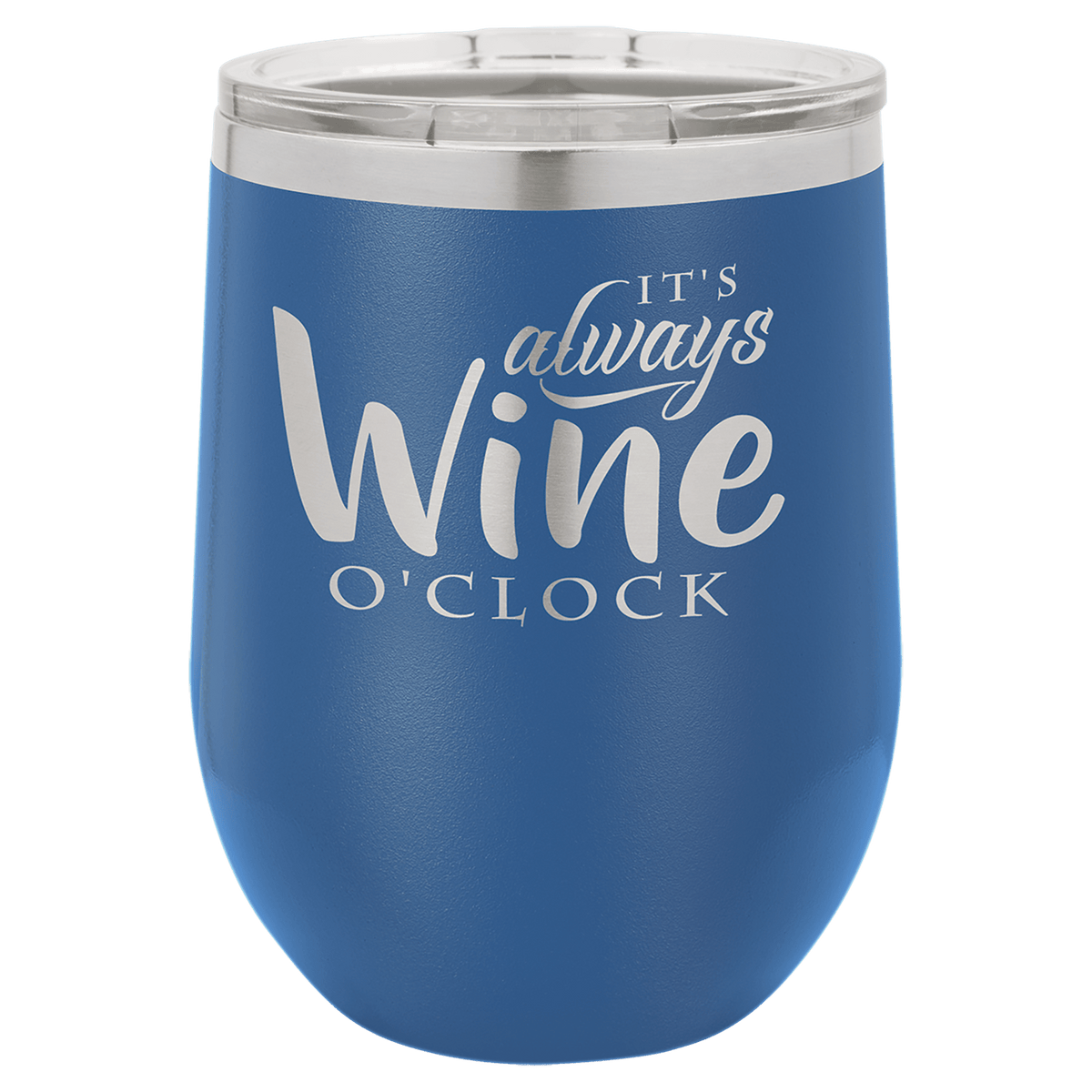 Polar Camel 12 oz. Royal Blue Stemless Wine Tumbler with Standard Lid
