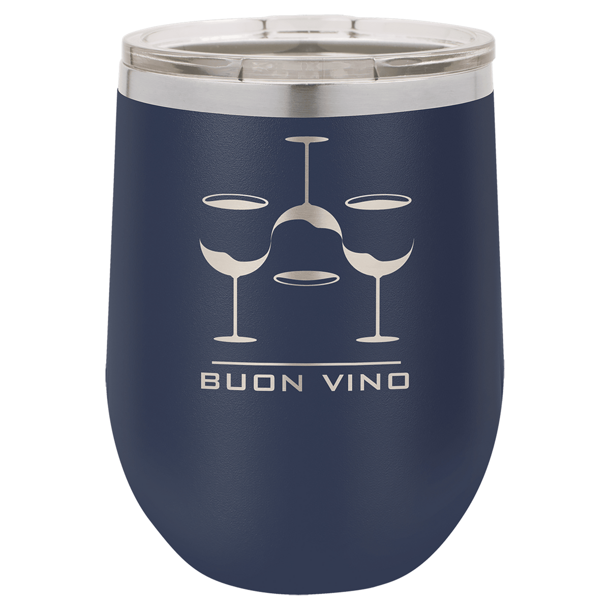 Polar Camel 12 oz. Navy Blue Stemless Wine Tumbler with Standard Lid