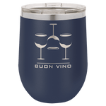 Polar Camel 12 oz. Navy Blue Stemless Wine Tumbler with Standard Lid