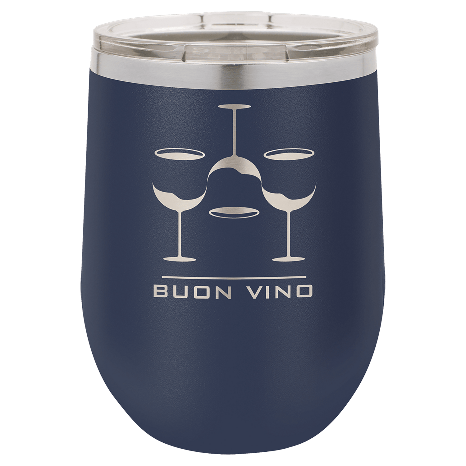 Polar Camel 12 oz. Navy Blue Stemless Wine Tumbler with Standard Lid