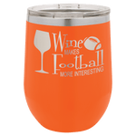 Polar Camel 12 oz. Orange Stemless Wine Tumbler with Standard Lid