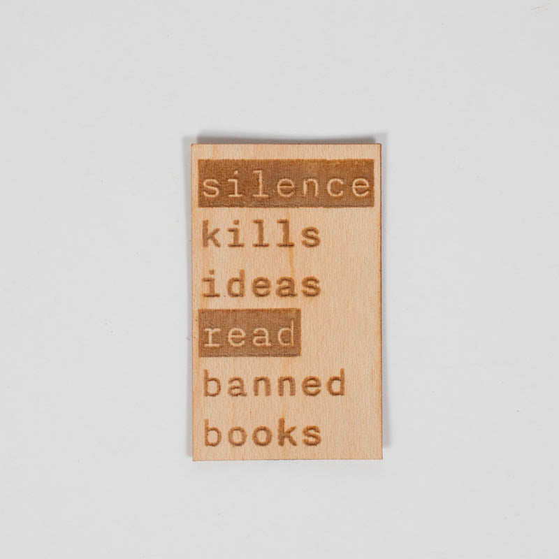 Wood Sticker | Read banned books - typewriter