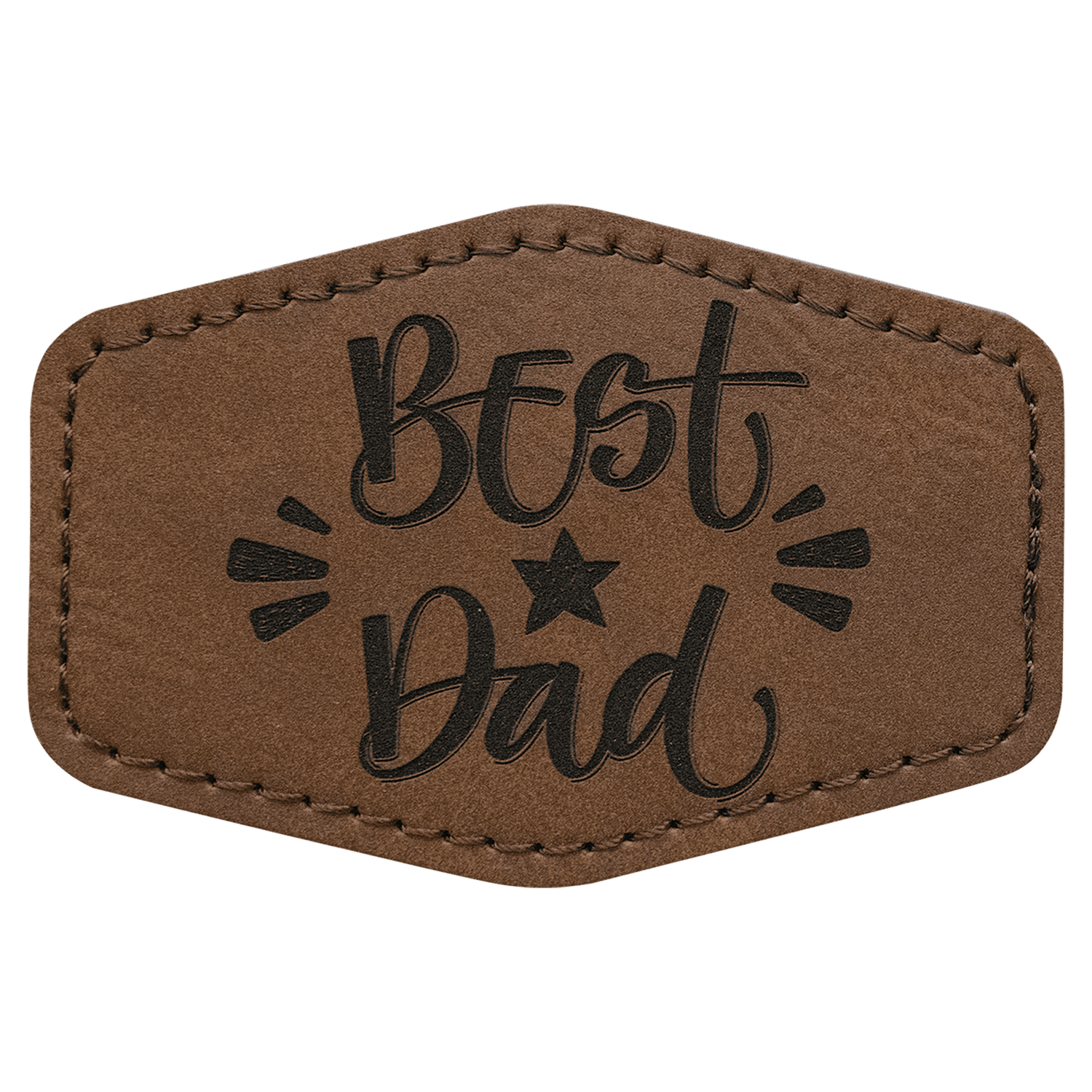 3" x 2" Hex Laserable Leatherette Patch with Adhesive