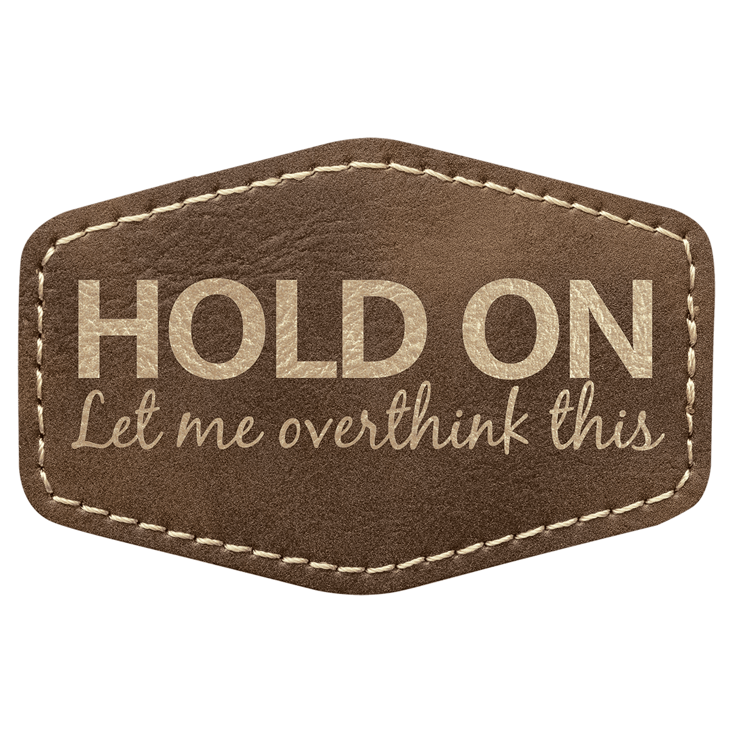 3" x 2" Hex Laserable Leatherette Patch with Adhesive