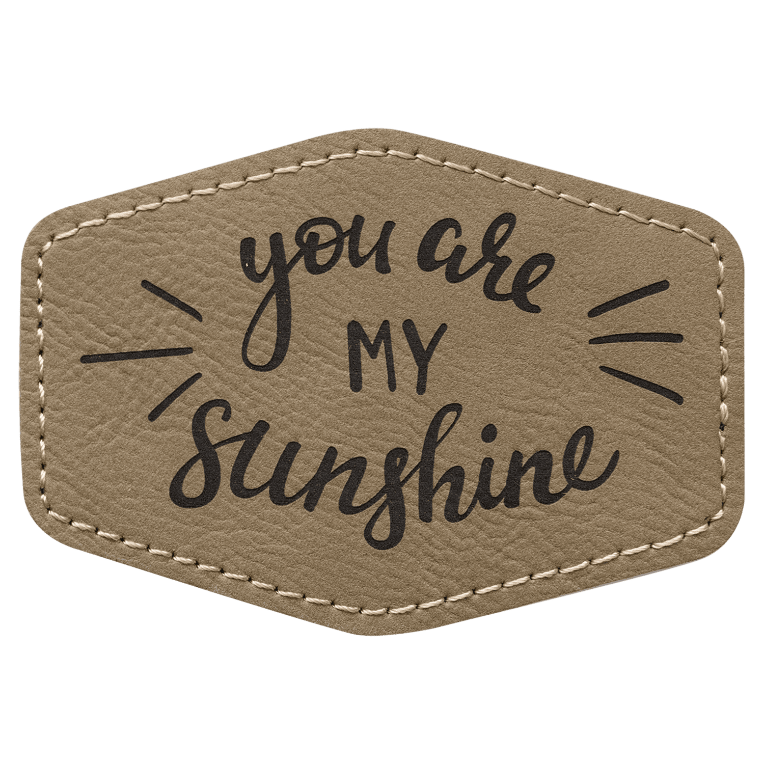 3 1/2" x 2 1/2" Hex Laserable Leatherette Patch with Adhesive