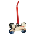 2 1/4" x 3 13/16" Bone Sublimatable Acrylic Ornament with Red Ribbon