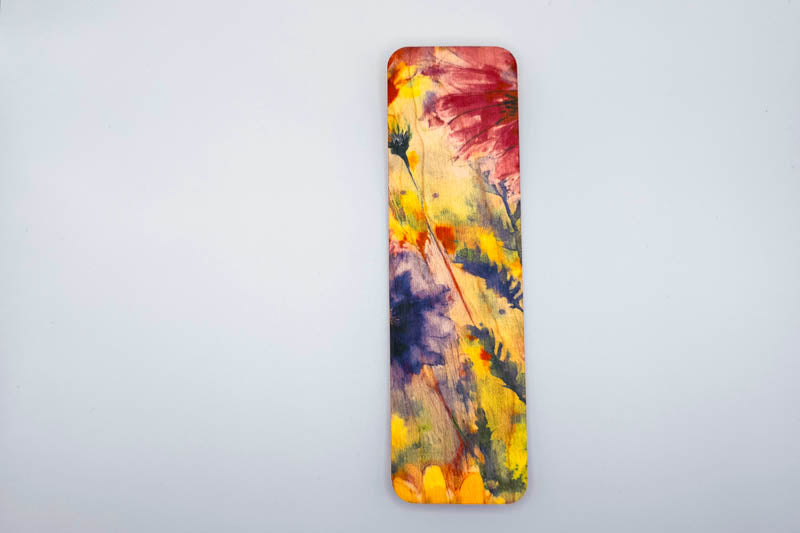Spring flowers bookmark, handmade by PRWMade