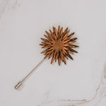 Canarywood wood brooch handcrafted by PRWMade