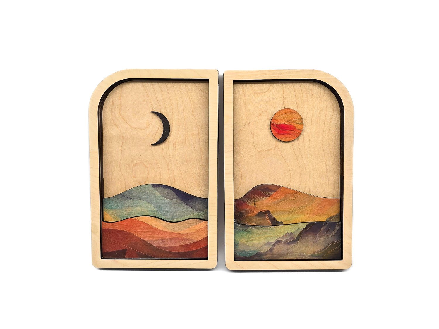 Sun and Moon Wall Art | Handmade Wooden Celestial Decor - PRW Made - Wall Art