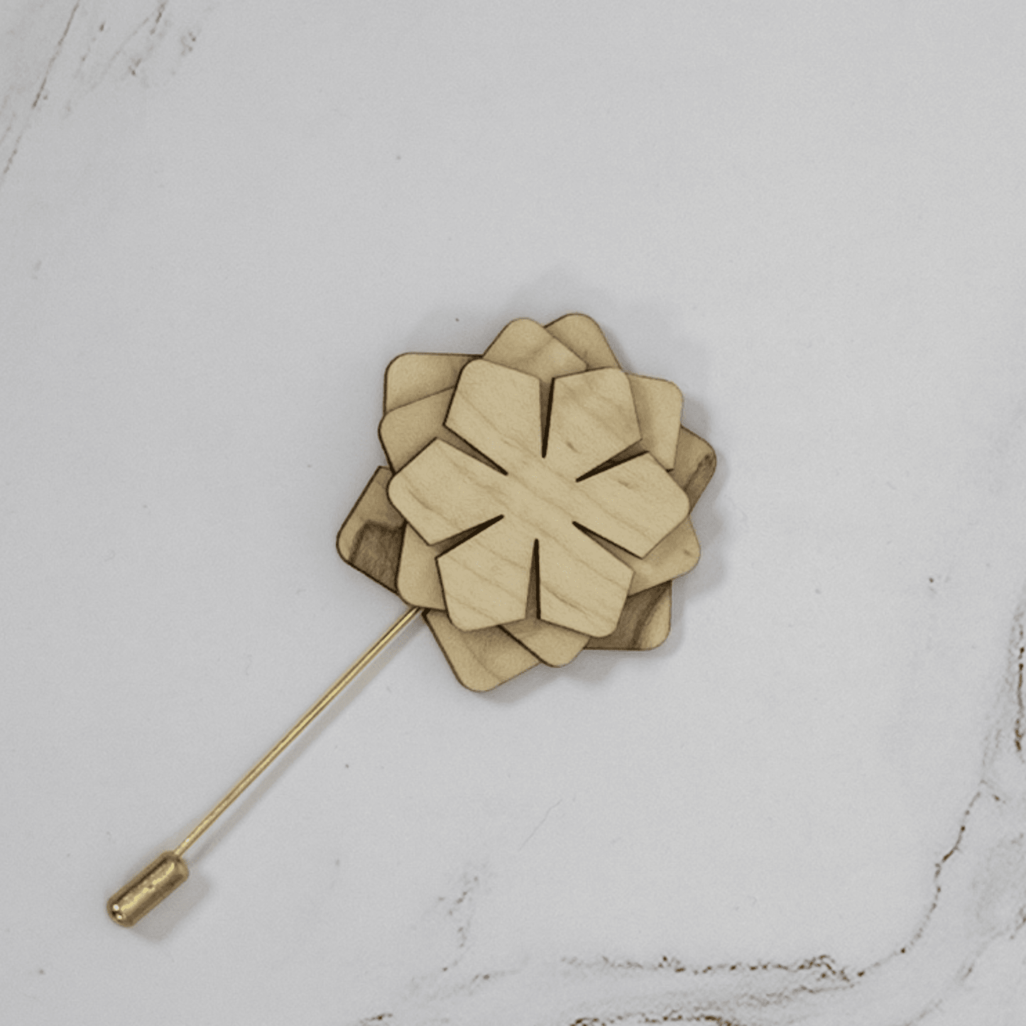 Handcrafted Wooden Brooch Lapel Pin - PRW Made - Brooch