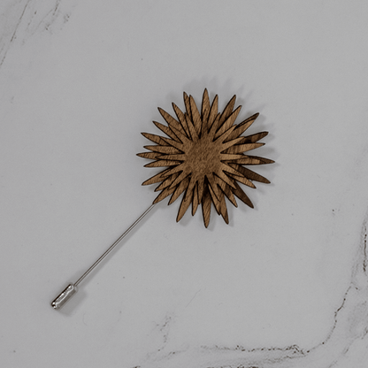 Handcrafted Wooden Brooch Lapel Pin - PRW Made - Brooch