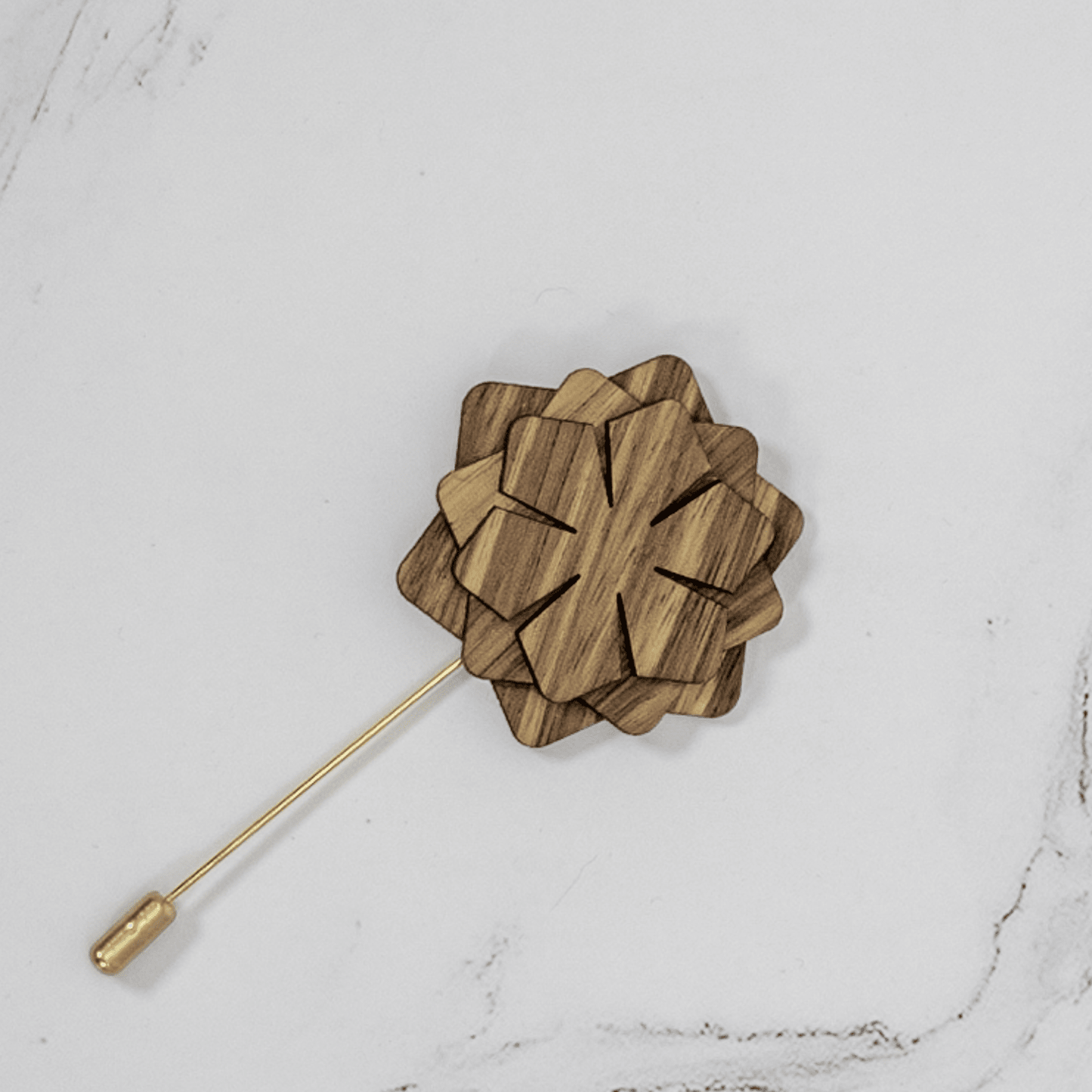 Handcrafted Wooden Brooch Lapel Pin - PRW Made - Brooch