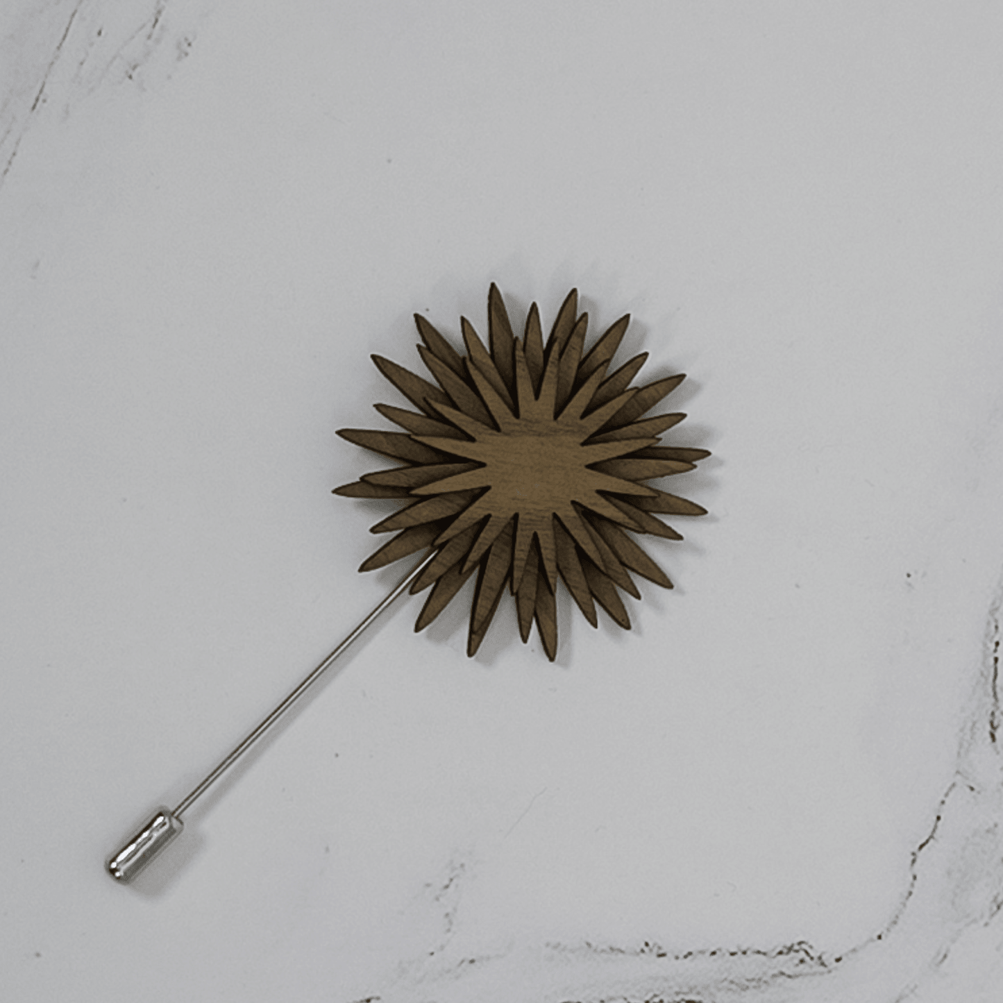 Handcrafted Wooden Brooch Lapel Pin - PRW Made - Brooch