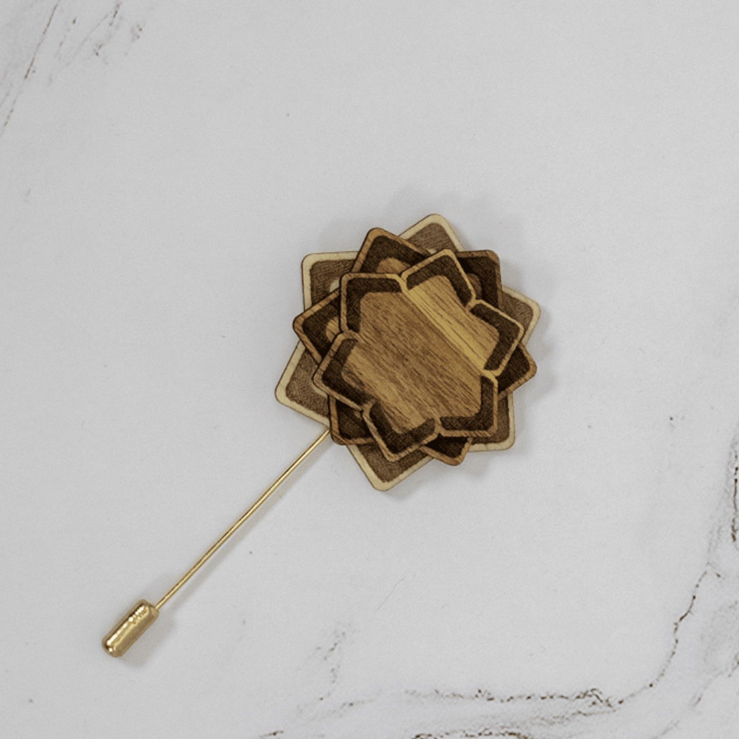 Handcrafted Wooden Brooch Lapel Pin - PRW Made - Brooch