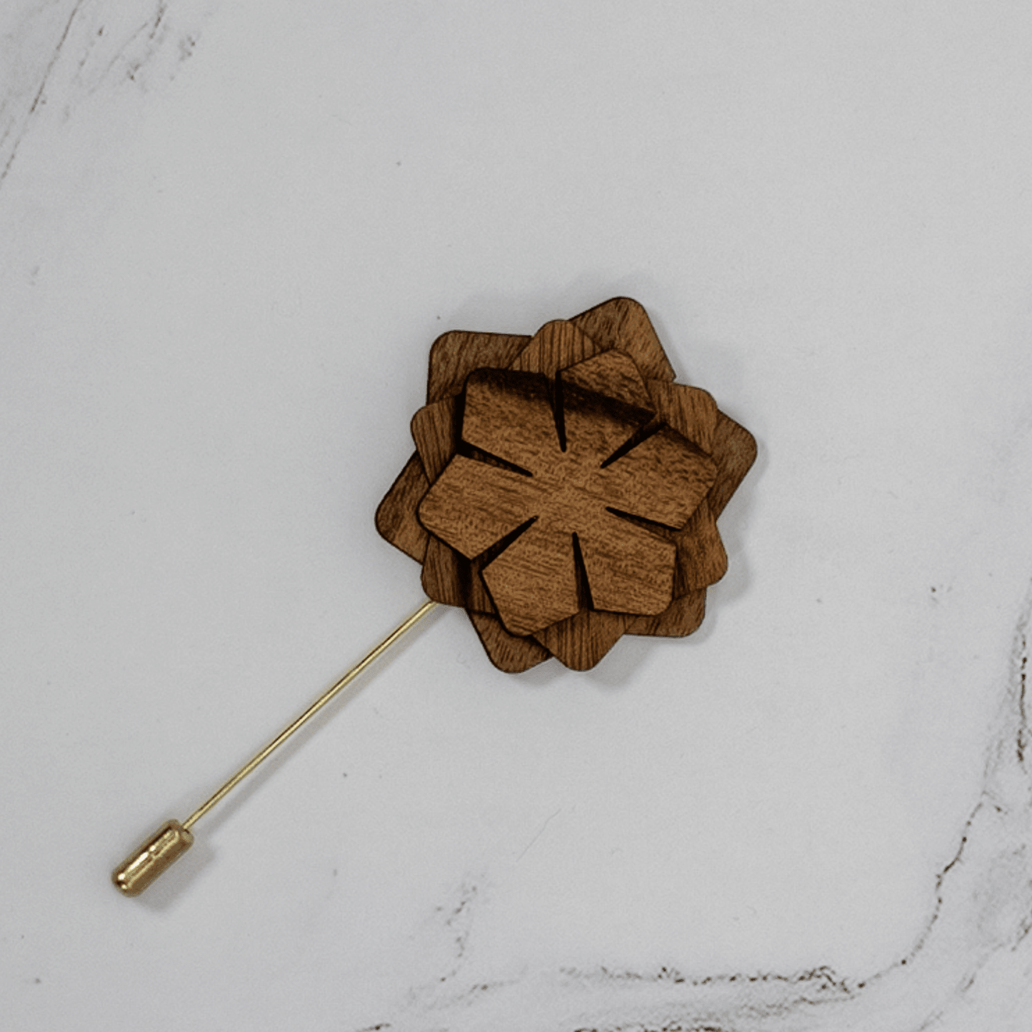 Handcrafted Wooden Brooch Lapel Pin - PRW Made - Brooch