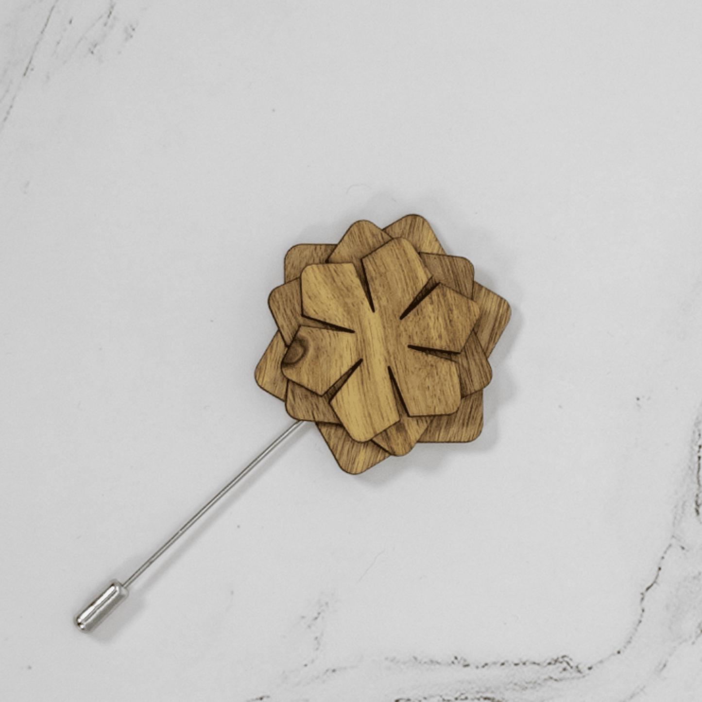 Handcrafted Wooden Brooch Lapel Pin - PRW Made - Brooch