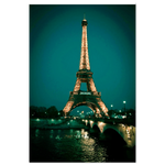 Paris Lights aluminum print detail, metallic finish with warm city glow