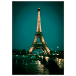 Paris Lights aluminum print, city night photography on brushed aluminum, 8x12 and 12x18 sizes