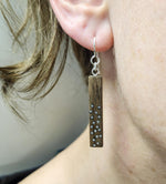 Steel pin drop earrings, minimalist handcrafted design by PRWMade