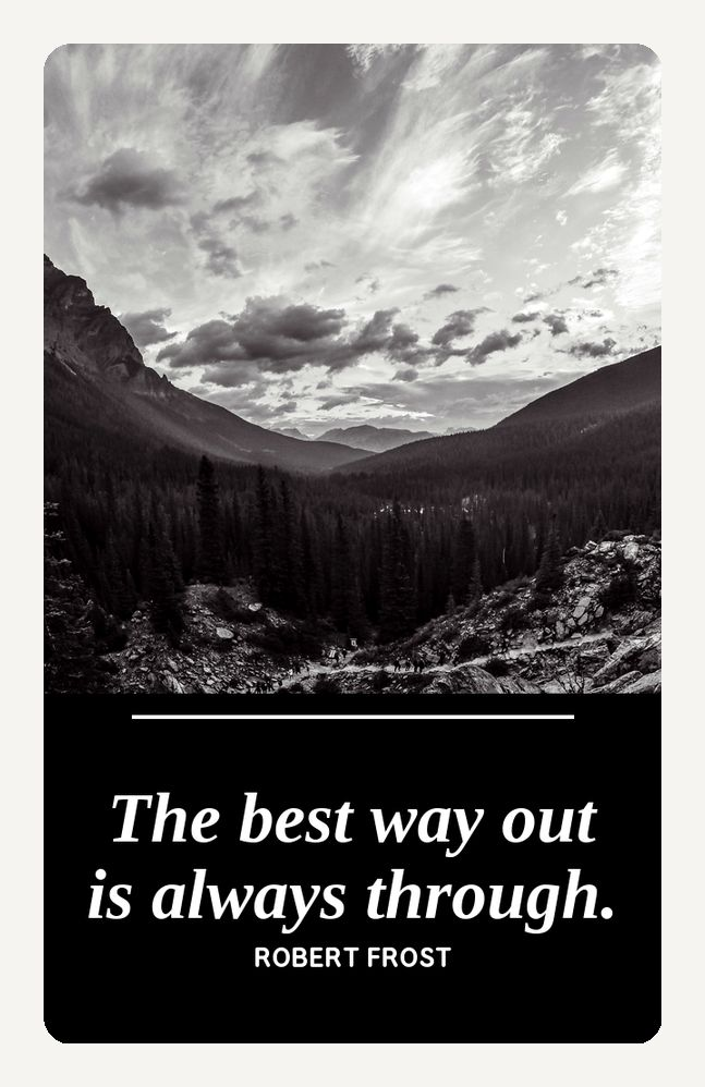 Metal bookmark, The Best Way Out by Frost, Banff valley photograph