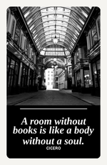 Metal bookmark, A Room Without Books by Cicero, Leadenhall Market arcade photograph