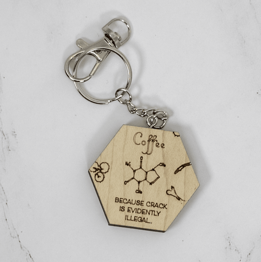 Wood Keychain | Caffeine - PRW Made - Keychains