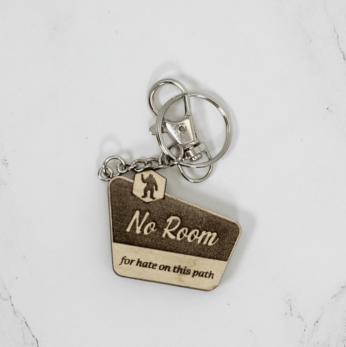 Wood Keychain | No Hate Trail - Sign - PRW Made - Keychains