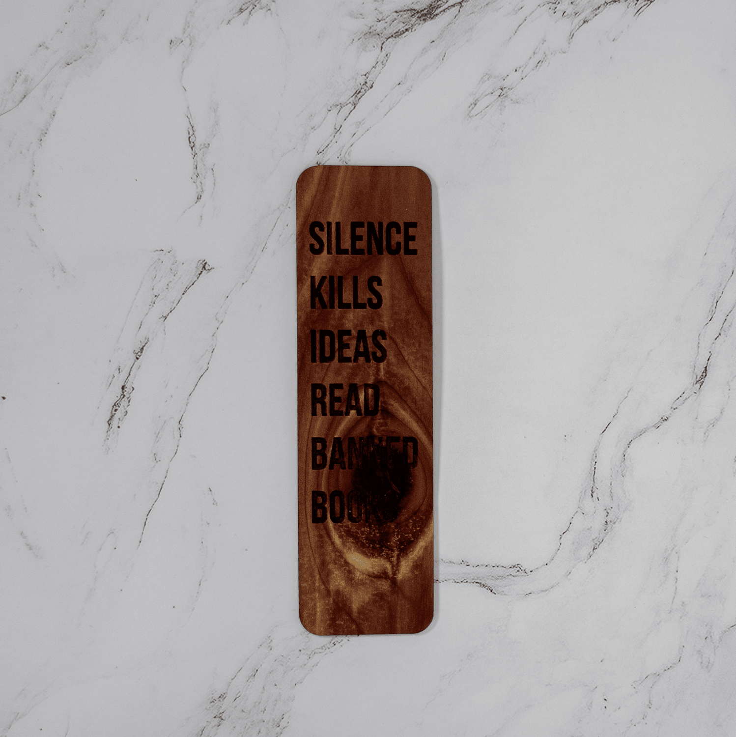 Wooden Bookmark | Silence Kills - Bold - PRW Made - Bookmarks
