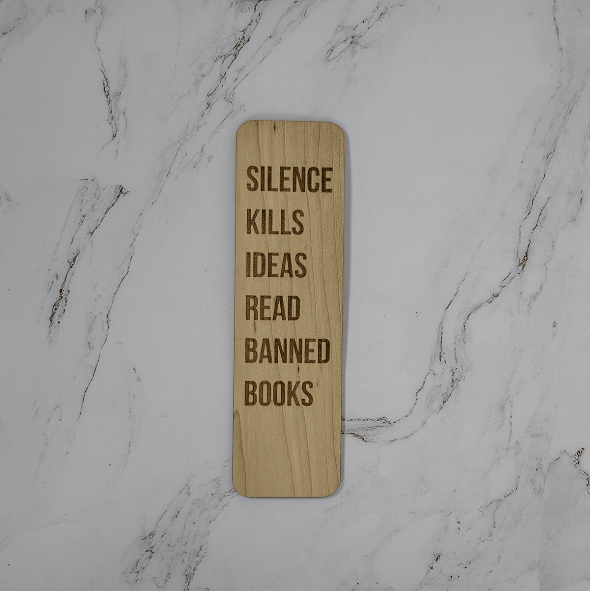 Wooden Bookmark | Silence Kills - Bold - PRW Made - Bookmarks