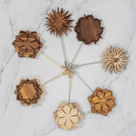 Wooden Lapel 7 Piece Collection Product Shot wood lapel pin handcrafted by PRWMade